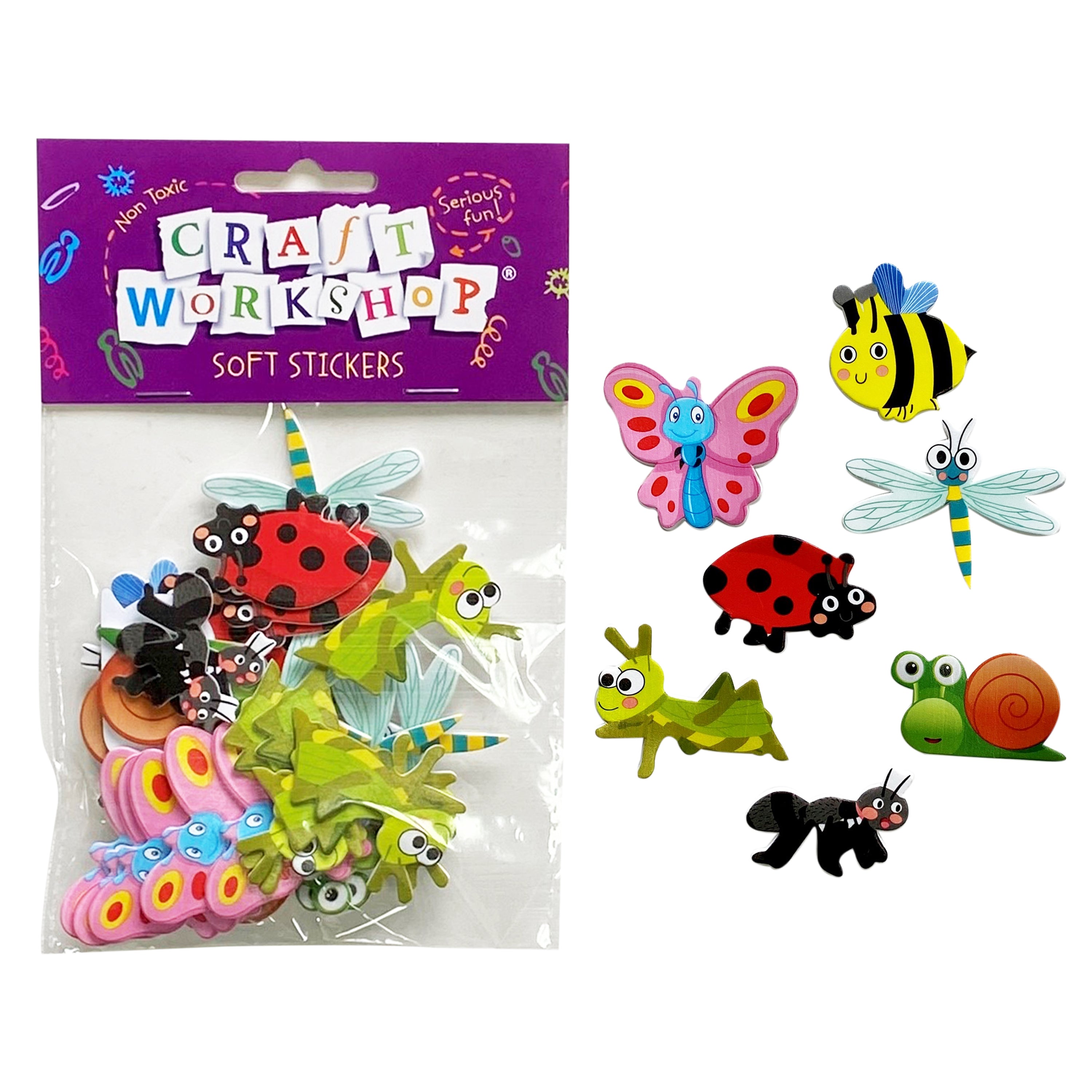 Peaceable Kingdom Sticker Crafts Butterfly and Ladybug Foil Art Kit for Kids