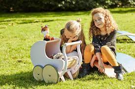 Wooden Pram White - Kinderfeets – The Canterbury Playcentre Shop