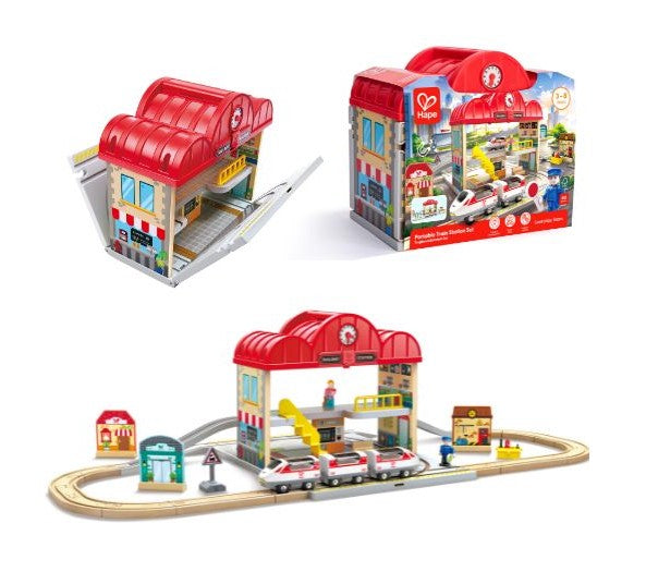 Portable Train Station Set Hape – The Canterbury Playcentre Shop