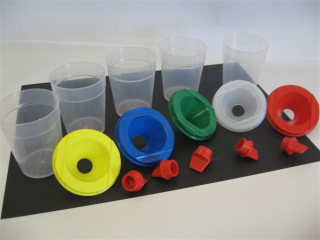 Paint Pots - Plastic Non - Spill Paint and Water Pots with Lids